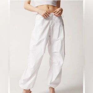 low-rise parachute pants (white). urban outfitters.